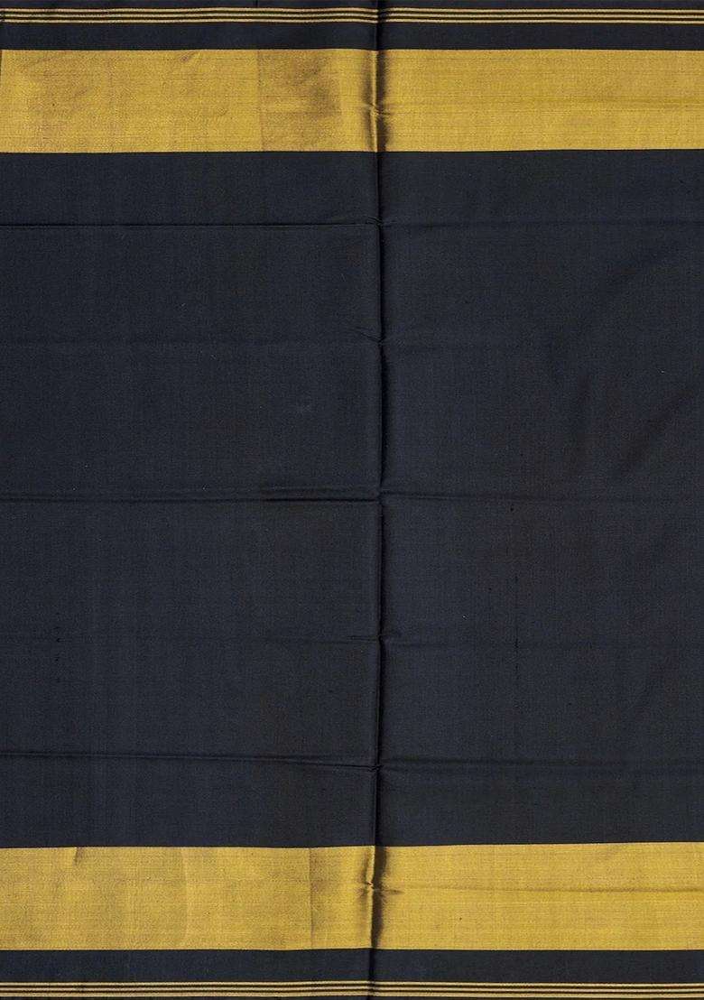 Blue Handloom Patola Single Ikat Silk Saree With Elephant Motifs Blue With Buttas And Brocade Design For Women - Indya