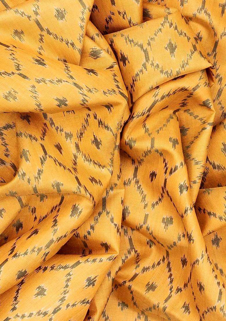 Sandal Handloom Rajkot Patola Silk Saree With Jaal Motifs Sandal With Buttas And Brocade Design For Women - Indya
