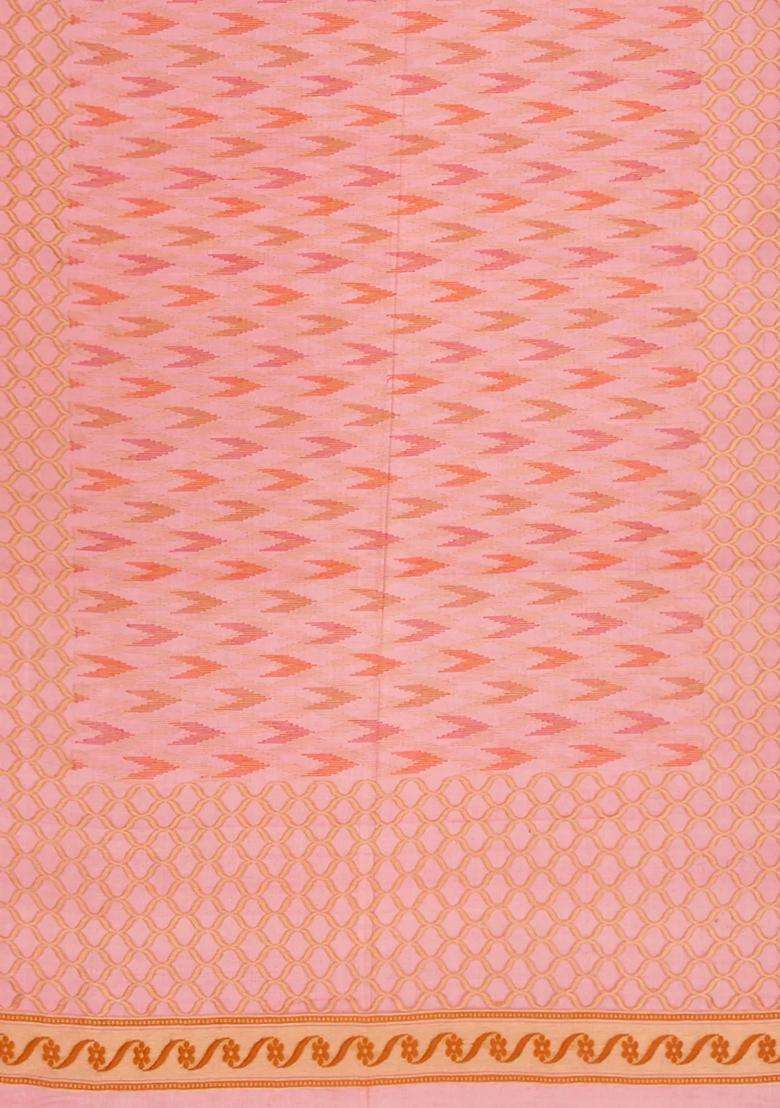 Red Handwoven Banarasi Organza Silk Saree With Chevron Motifs Red With Buttas And Brocade Design For Women - Indya