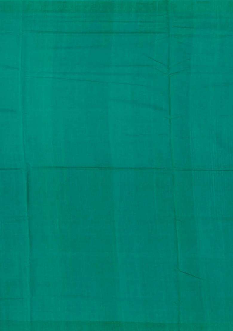 Pink Handwoven Orissa Cotton Saree With Dotted Stripes Micro Motifs In Contrast Aquamarine Pallu Border Pink With Checks And Stripes Design For Women - Indya
