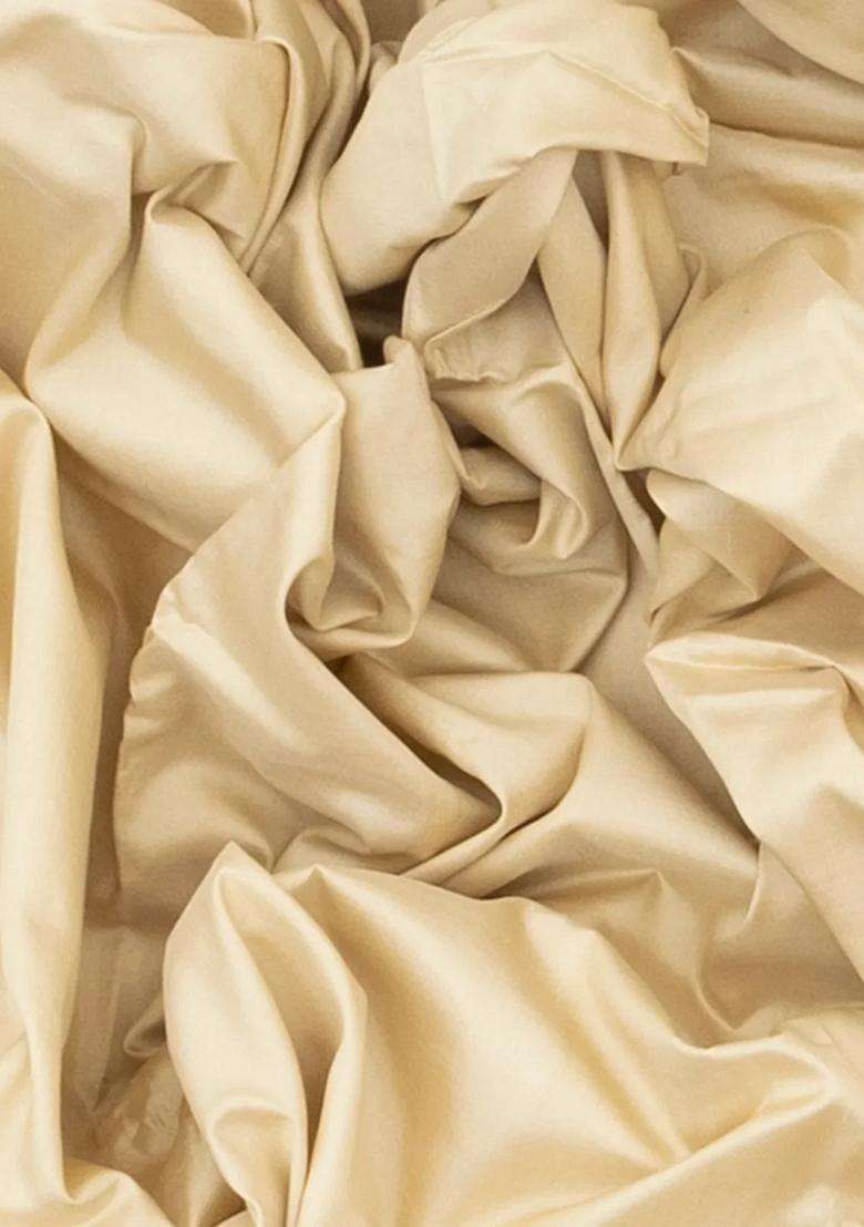 Cream Handloom Orissa Silk Saree With Temple Border Stripped Pallu Cream With Korvai And Temple Border Design For Women - Indya