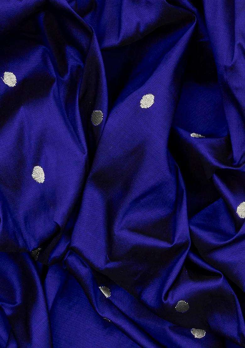 Violet Handloom Paithani Silk Saree With Coin Buttas Muniya Motifs In Border Violet With Buttas And Brocade Design For Women - Indya