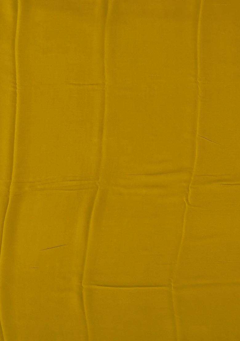 Gold Chiffon Printed Silk Saree With Floral Motifs Gold For Women - Indya