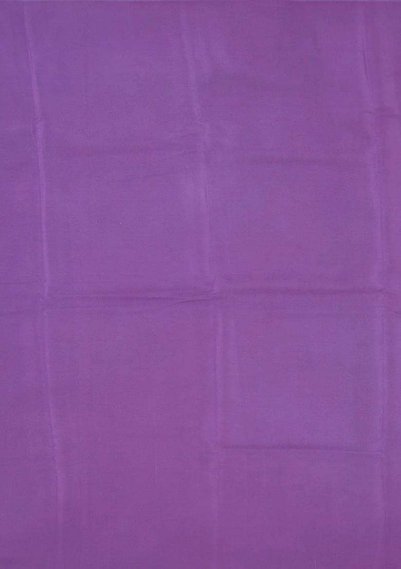 Lavender Woven Chiffon Silk Saree With Printed Floral Motifs Lavander For Women - Indya