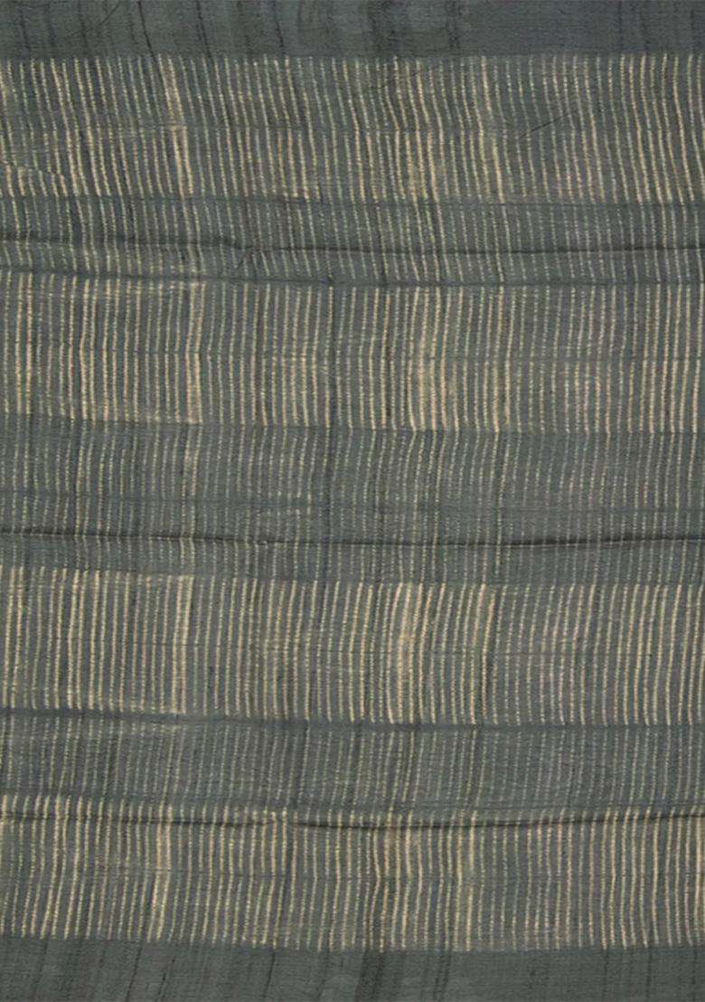 Pink Shibori Hand Printed Tussar Silk Saree With Floral Motifs For Women - Indya