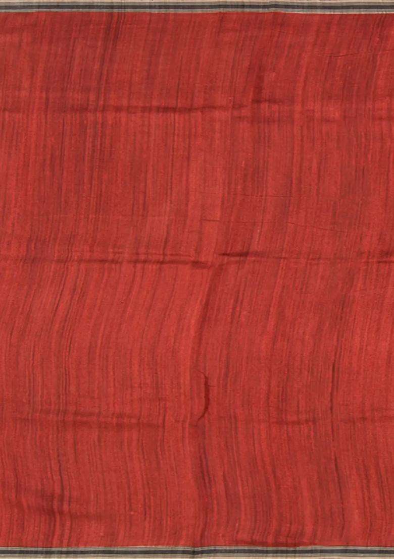 Beige Handwoven Tussar Silk Saree With Print With Printed Design For Women - Indya