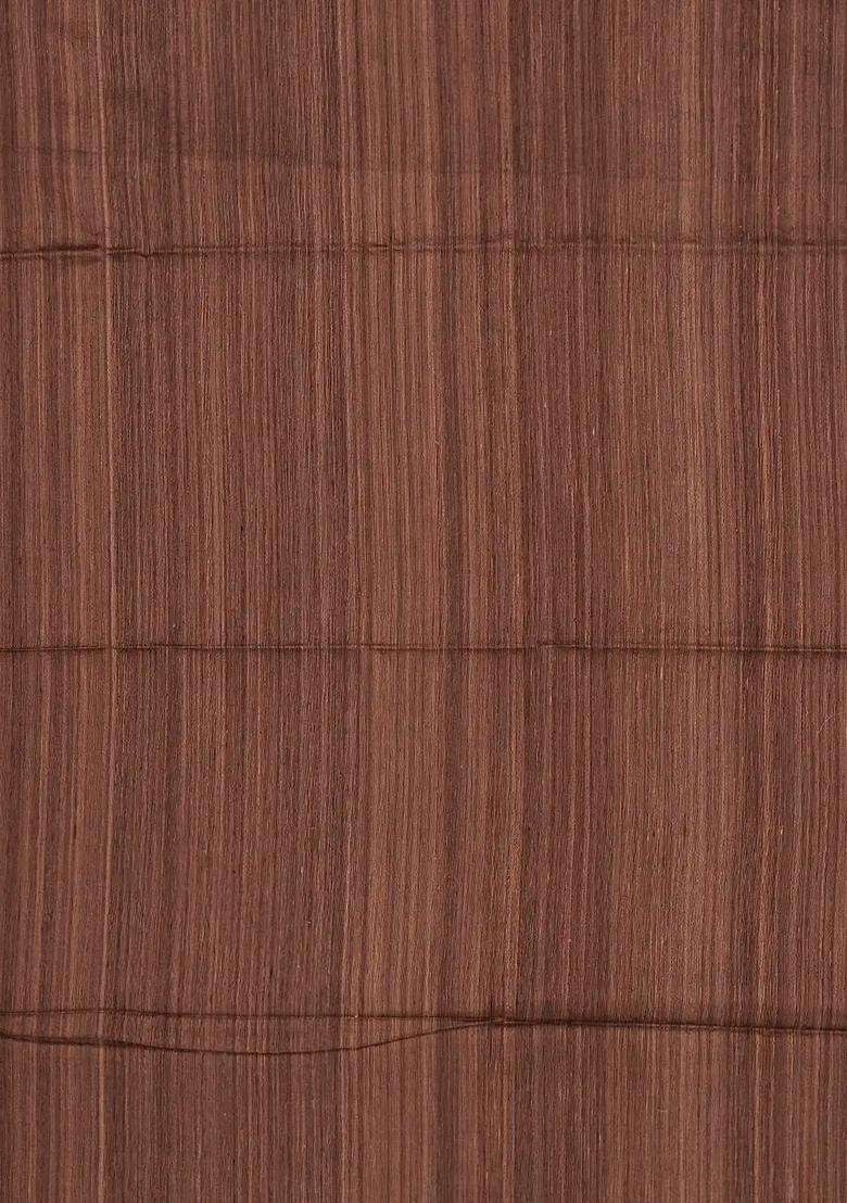 Brown Handloom Jute Art Silk Saree With Stripe Buttas Brown With Buttas And Brocade Design For Women - Indya