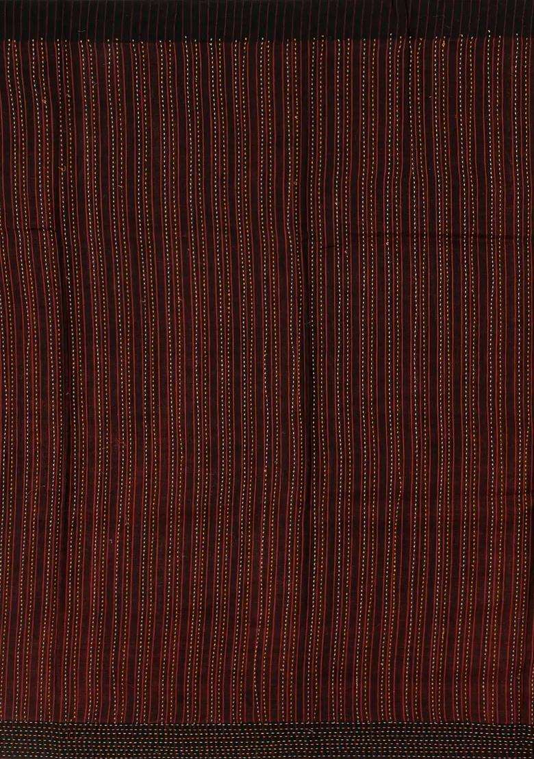 Dusty Pink Handloom Tussar Silk Saree Printed With Floral Vine Motifs Dusty Pink For Women - Indya