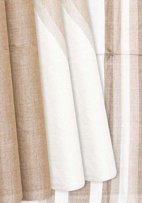 Taupe Handwoven Tussar Silk Saree With Abstract Motifs Taupe With Traditional Woven Design For Women