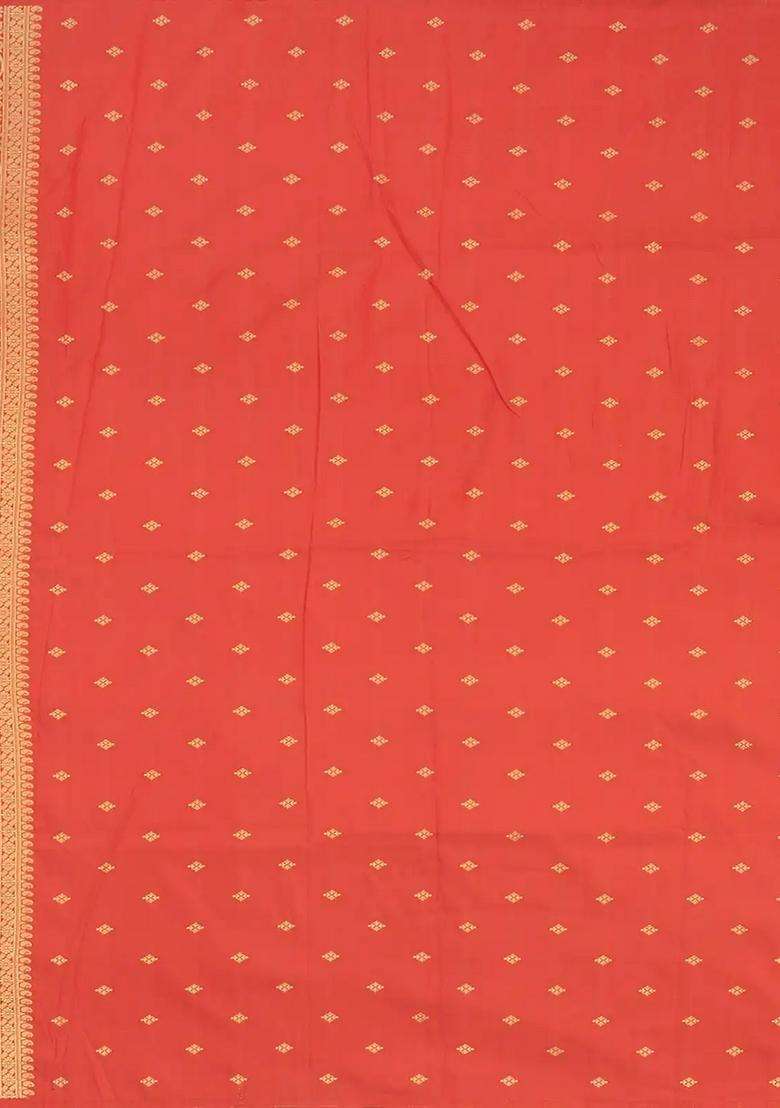 Yellow Blended Pashmina Kani Art Silk Saree With Floral Motifs Red Border Yellow With Buttas And Brocade Design For Women - Indya