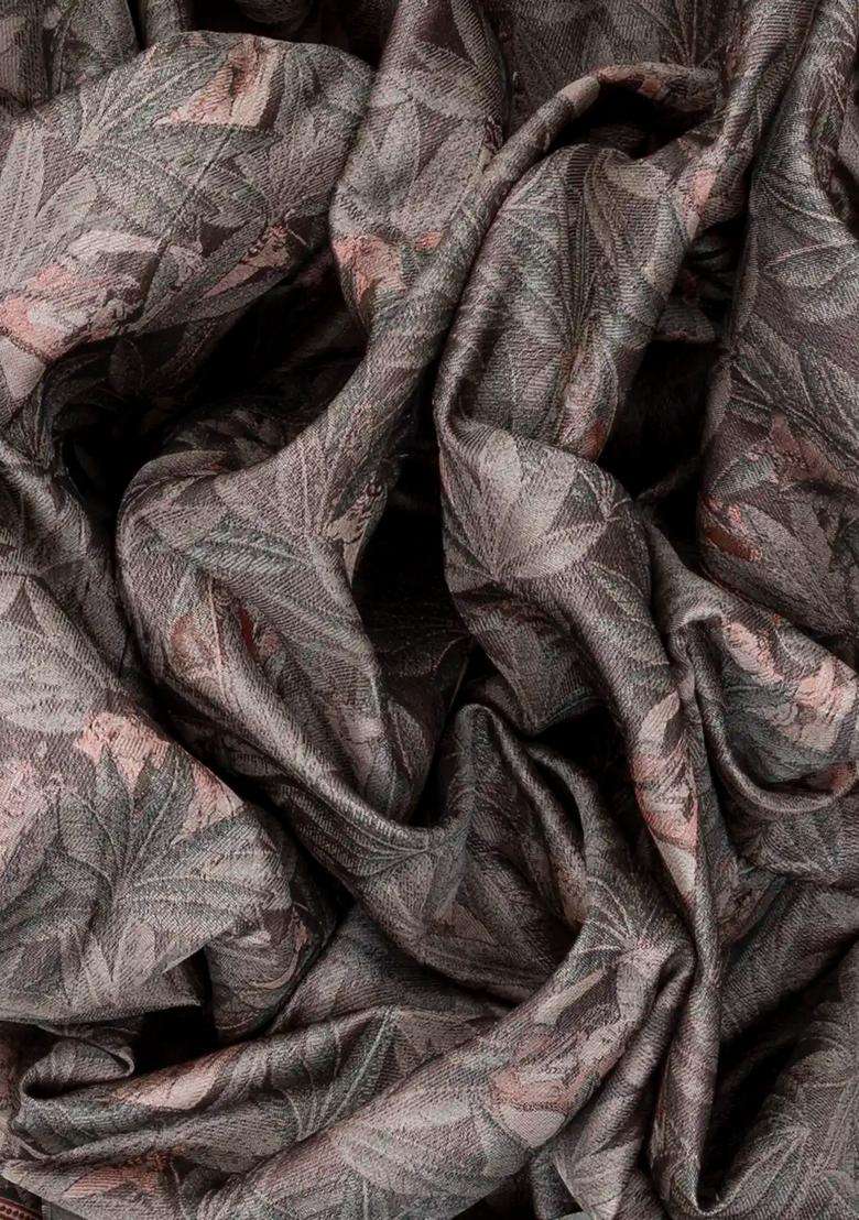 Grey Handloom Banarasi Silk Saree With Floral Motifs With Buttas And Brocade Design For Women - Indya