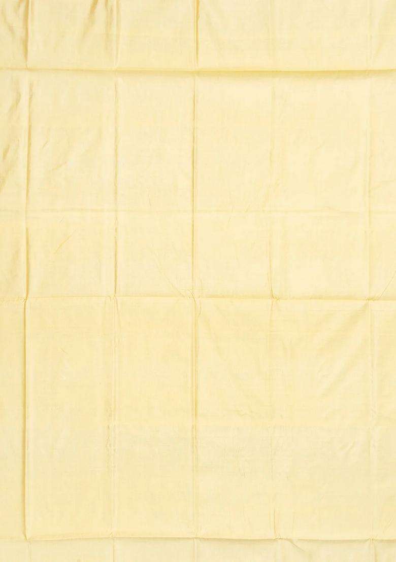 Cream Banarasi Silk Saree With Floral Motifs With Buttas And Brocade Design For Women - Indya
