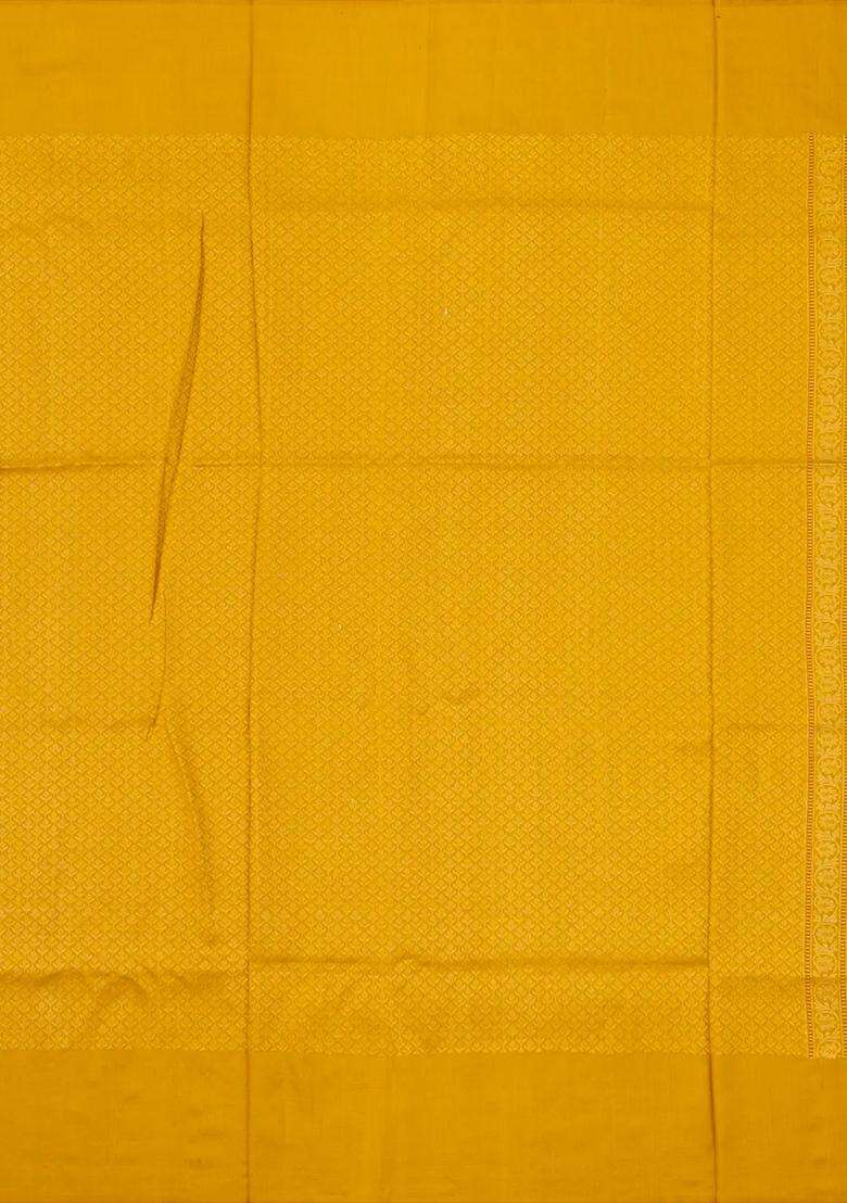 Peach Handwoven Banarasi Tissue Silk Saree With Chakaram Motifs With Buttas And Brocade Design For Women - Indya