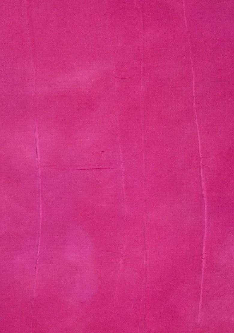Bubblegum Pink Bubble Gum Pink Woven Digital Printed Chiffon Silk Saree With Floral Motifs For Women - Indya