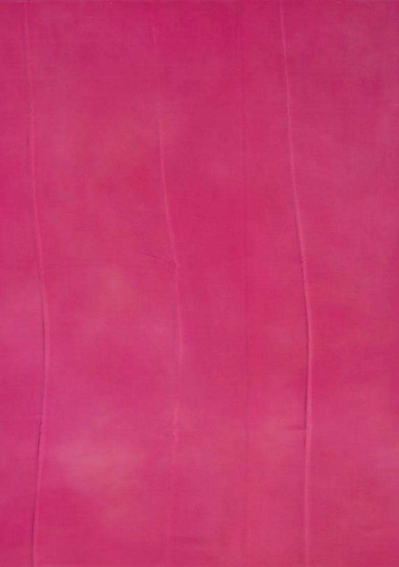 Baby Pink Woven Digital Printed Crepe Silk Saree With Floral Motifs For Women - Indya