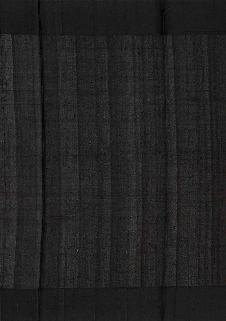 Cream Handloom Kora Silk Saree With Beldari Stripes Black Border With Checks And Stripes Design For Women - Indya