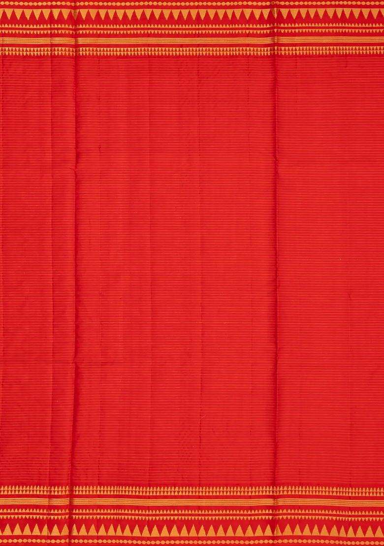 Yellow Handloom Soft Silk Saree With Checks Contrast Red Border With Checks And Stripes Design For Women - Indya