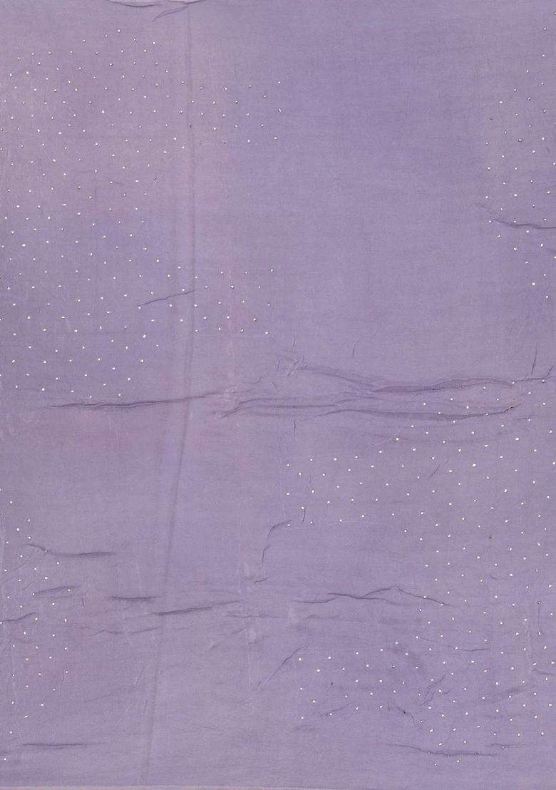 Lilac Woven Supernet Saree With Embroidered Floral Motifs For Women - Indya