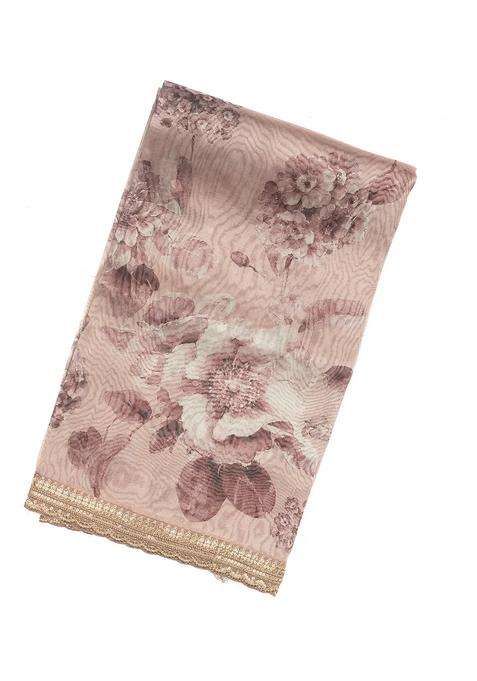 Lavander Lavender Woven Viscose Art Silk Saree With Embroidered Printed Motifs For Women