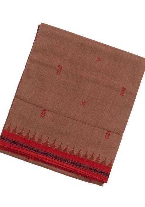 Dusty Pink Handloom Orissa Cotton Saree With Spear Motifs With Printed Design For Women