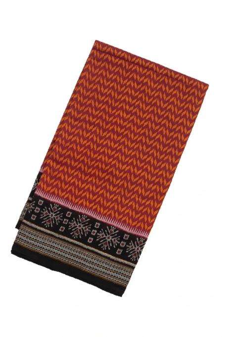 Dusty Pink Handloom Orissa Cotton Saree With Tie Dye Chevron Motifs With Printed Design For Women