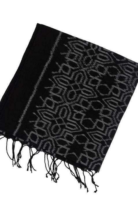Black Handloom Orissa Cotton Saree And Tie Dye Motifs With Printed Design For Women