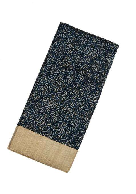 Black Woven Tussar Silk Saree With Printed Floral Motifs For Women