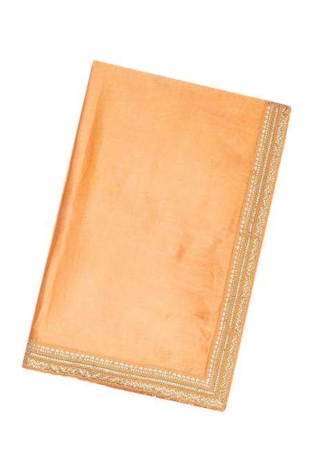 Sandal Woven Georgette Saree With Embroidered Border For Women