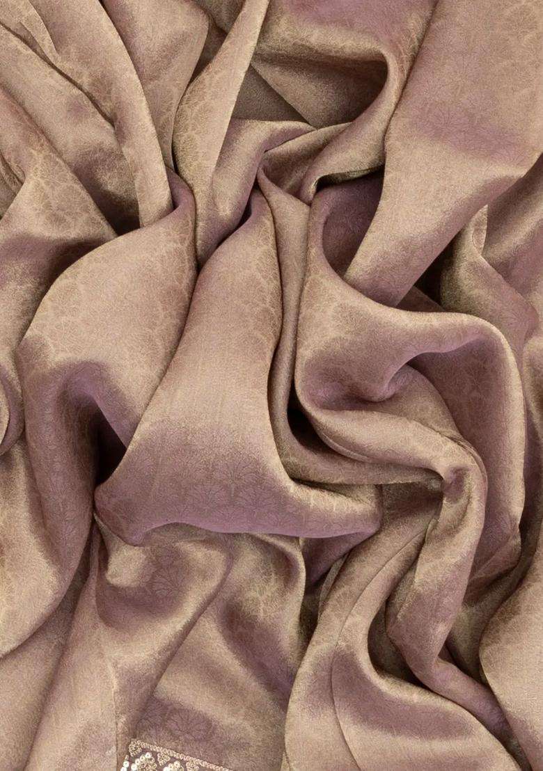 Lilac Woven Viscose Art Silk Saree With Floral Motifs With Embroidered Design For Women - Indya