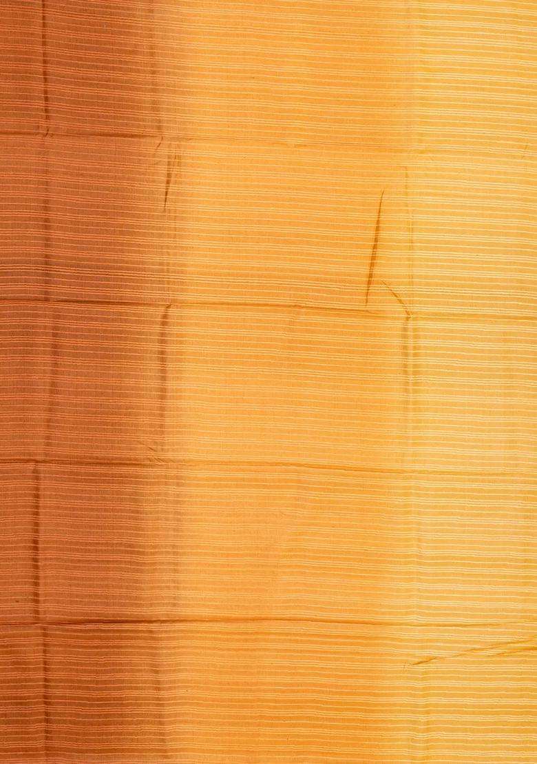 Sandal Woven Tussar Silk Saree With Stripes With Checks And Stripes Design For Women - Indya