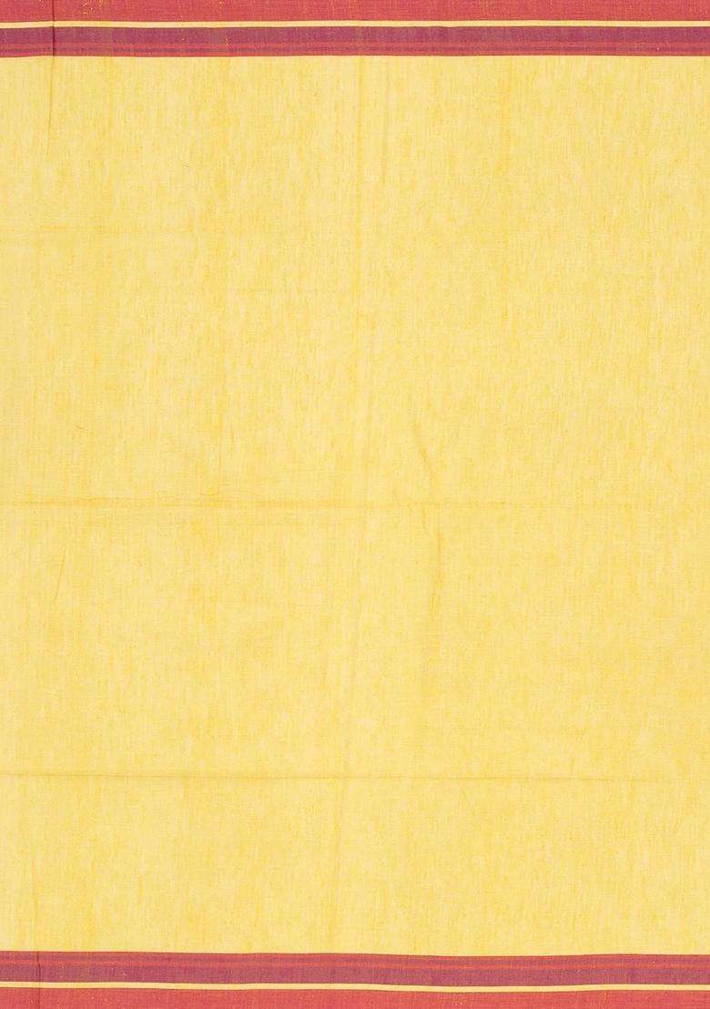 Lime Green Handloom Bengal Cotton Saree With Floral Buttas With Buttas And Brocade Design For Women - Indya