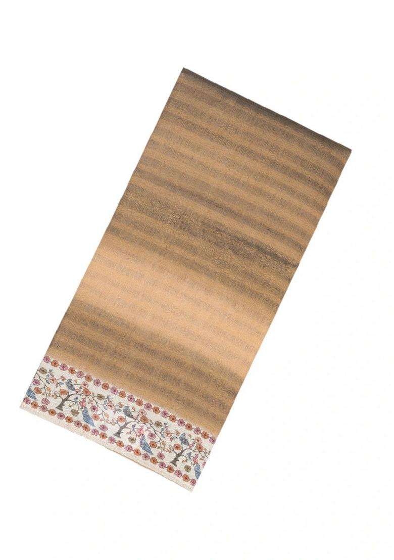 Gold Woven Art Tissue Saree With Animal Motifs With Printed Design For Women - Indya