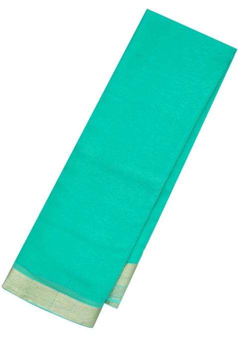 Aquamarine Mysore Georgette Silk Saree With Zari Border With Traditional Woven Design For Women