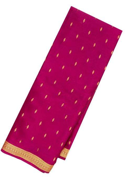 Magenta Mysore Georgette Silk Saree With Floral Motifs With Buttas And Brocade Design For Women