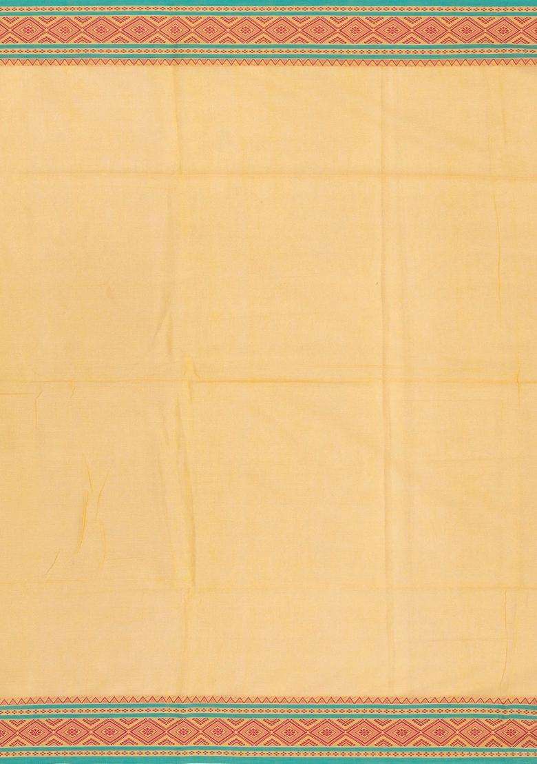 Yellow Handloom Bengal Cotton Saree With Buttas With Buttas And Brocade Design For Women - Indya
