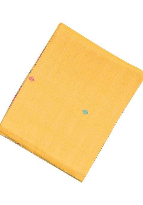 Yellow Handloom Bengal Cotton Saree With Buttas With Buttas And Brocade Design For Women
