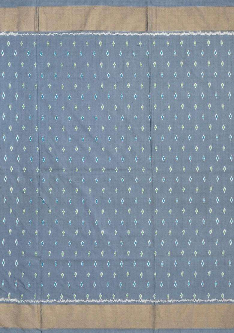 Neon Green Handloom Pochampally Ikat Silk Saree With Tie Dye Motifs With Printed Design For Women - Indya