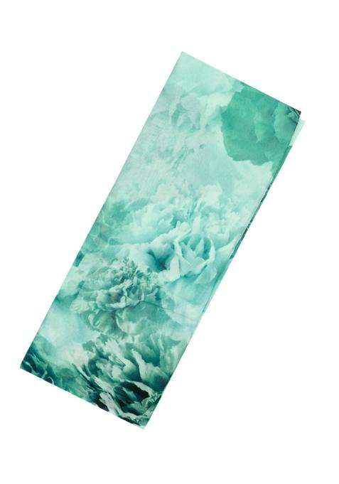 Aquamarine Woven Georgette Saree With Printed Abstract Floral Motifs For Women