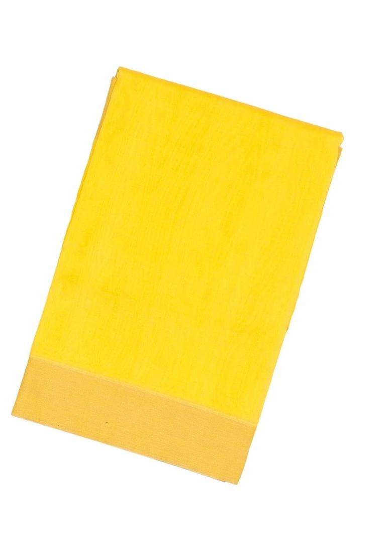 Lime Yellow Lemon Yellow Handloom Banarasi Plain Organza Saree With Traditional Woven Design For Women - Indya