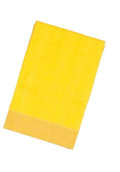 Lime Yellow Lemon Yellow Handloom Banarasi Plain Organza Saree With Traditional Woven Design For Women