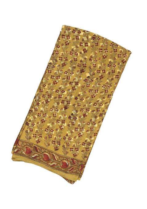 Sage Green Woven Modal Silk Saree With Ajrakh Printed Motifs For Women