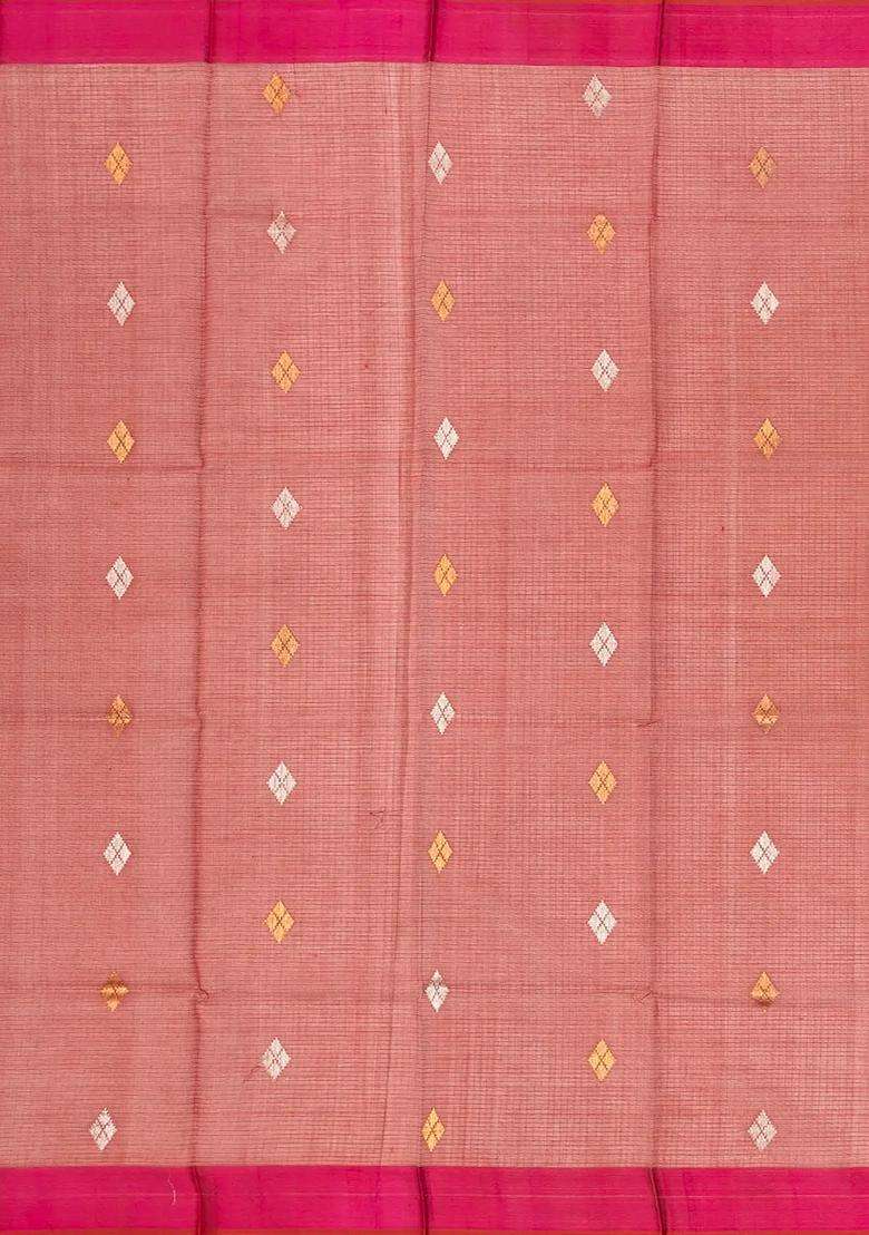 Lilac Handloom Kota Silk Cotton Saree With Crane Buttas With Buttas And Brocade Design For Women - Indya
