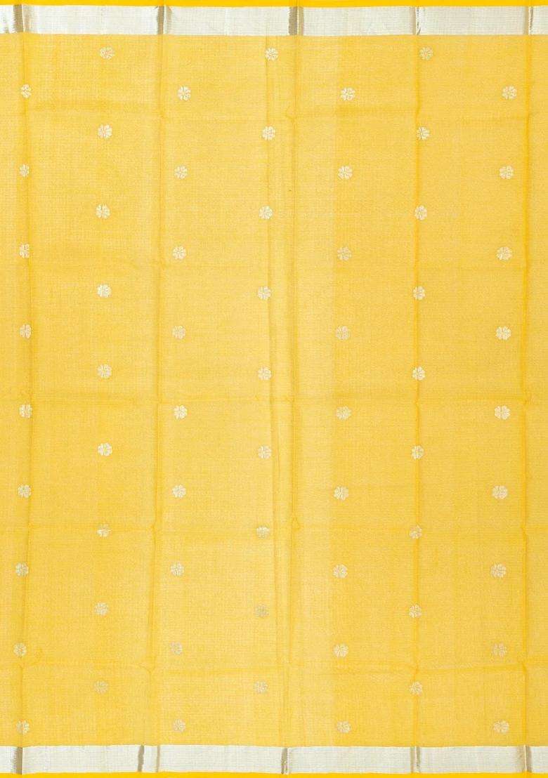Light Peach Handloom Kota Silk Cotton Saree With Meena Floral Buttas With Buttas And Brocade Design For Women - Indya