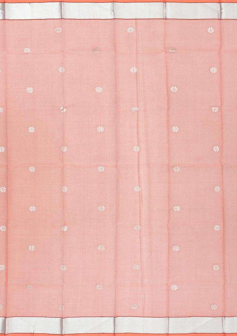 Shadow Green Handloom Kota Silk Cotton Saree With Meena Floral Vine Motifs With Buttas And Brocade Design For Women - Indya