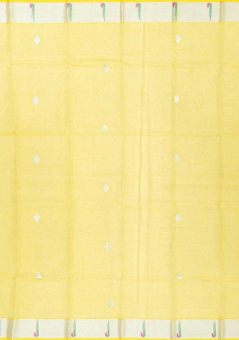Lavander Lavender Handloom Kota Silk Cotton Saree With Meena Floral Motifs With Buttas And Brocade Design For Women - Indya