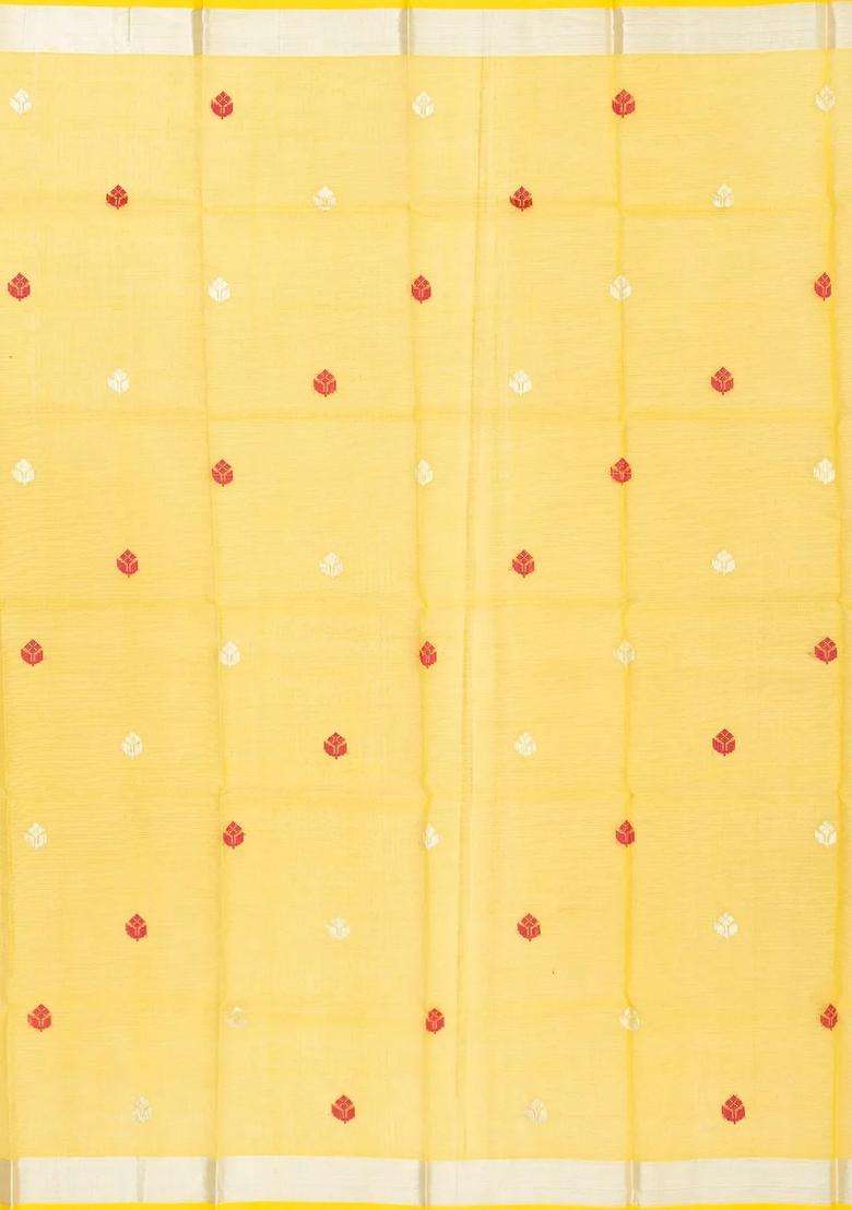 Mint Green Handloom Kota Silk Cotton Saree With Meena Floral Motifs With Buttas And Brocade Design For Women - Indya