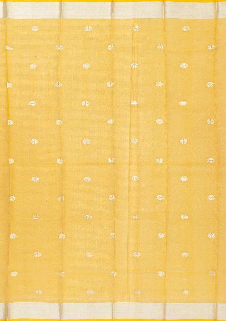 Neon Green Handloom Kota Silk Cotton Saree With Meena Floral Motifs With Buttas And Brocade Design For Women - Indya