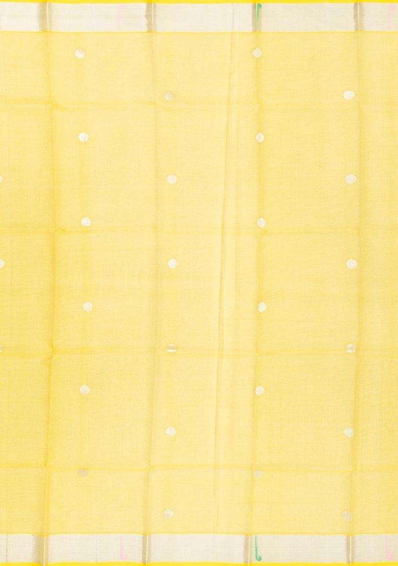 Lavander Lavender Handloom Kota Silk Cotton Saree With Meena Bird Motifs With Buttas And Brocade Design For Women - Indya