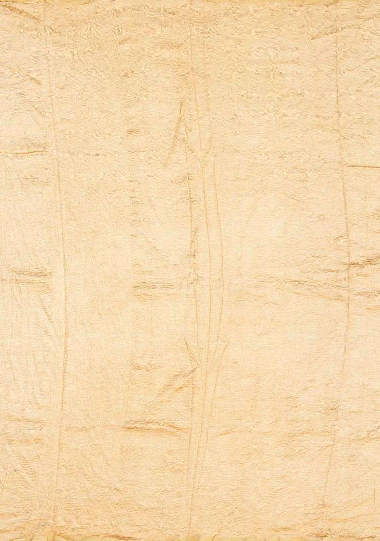 Rust Woven Banarasi Khadi Georgette Silk Saree With Stripes With Checks And Stripes Design For Women - Indya