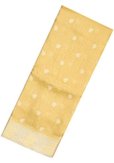 Gold Handloom Banarasi Tissue Silk Saree With Floral Buttas With Buttas And Brocade Design For Women